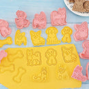 Pink dog and cat cookie cutters set kitchen 3d biscuit molds by Decorbites