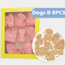 Pink dog and cat cookie cutters set kitchen 3d biscuit molds by Decorbites