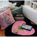GobekUsa Dragon Velvet Pillow Cover 48x48 Pink Outdoor Decor for Couch Bed