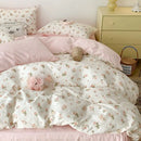 GobekUsa Pink Floral Bedding Set - Queen Size
