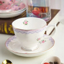 Pink floral bone china flower tea cup set dining room phnom penh trim by Decorbites