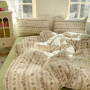 GobekUsa Double Layer Yarn Bedspread Set King/Queen Breathable Comfortable Bedding