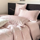 GobekUsa Jacquard 100s Egyptian Cotton Bedding Set: King Queen Ru Size Sheet Blanket Pillowcase