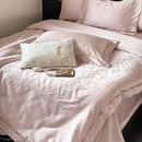 GobekUsa Jacquard 100s Egyptian Cotton Bedding Set: King Queen Ru Size Sheet Blanket Pillowcase