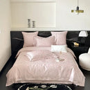 GobekUsa Jacquard 100s Egyptian Cotton Bedding Set: King Queen Ru Size Sheet Blanket Pillowcase