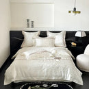 GobekUsa Jacquard 100s Egyptian Cotton Bedding Set: King Queen Ru Size Sheet Blanket Pillowcase