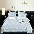 GobekUsa Jacquard 100s Egyptian Cotton Bedding Set: King Queen Ru Size Sheet Blanket Pillowcase