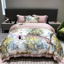 GobekUsa Eucalyptus Lyocell Flowers Duvet Set with Sheet & Pillowcases