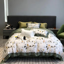 GobekUsa Eucalyptus Lyocell Flowers Duvet Set with Sheet & Pillowcases
