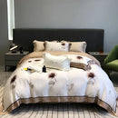 GobekUsa Eucalyptus Lyocell Flowers Duvet Set with Sheet & Pillowcases