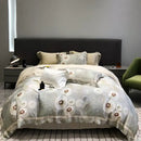 GobekUsa Eucalyptus Lyocell Flowers Duvet Set with Sheet & Pillowcases