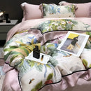 GobekUsa Eucalyptus Lyocell Flowers Duvet Set with Sheet & Pillowcases
