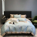 GobekUsa Eucalyptus Lyocell Flowers Duvet Set with Sheet & Pillowcases