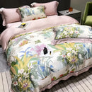 GobekUsa Eucalyptus Lyocell Flowers Duvet Set with Sheet & Pillowcases