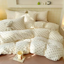GobekUsa Jacquard Double-Layer Yarn Fitted Sheet Set - Cloud Touch Soft Skin-Friendly Bedroom Decor