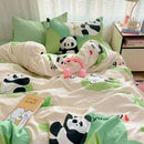 GobekUsa Cozy Cartoon Printed Cotton Comforter Set for Adults