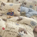 GobekUsa Cozy Cartoon Printed Cotton Comforter Set for Adults