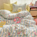 GobekUsa Cozy Cartoon Printed Cotton Comforter Set for Adults