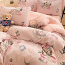 GobekUsa Cozy Cartoon Printed Cotton Comforter Set for Adults