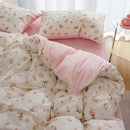 GobekUsa Pink Flowers Duvet Cover Set for Girls and Boys
