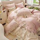 GobekUsa Flowers Lace Ruffles Princess Wedding Bedding Set 1000TC Egyptian Cotton Collection