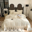 GobekUsa Pink French Princess Bedding Set, Queen Size, Soft & Cozy with Lace Ruffles