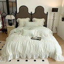 GobekUsa Pink French Princess Bedding Set, Queen Size, Soft & Cozy with Lace Ruffles