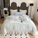 GobekUsa Pink French Princess Bedding Set, Queen Size, Soft & Cozy with Lace Ruffles