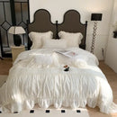 GobekUsa Pink French Princess Bedding Set, Queen Size, Soft & Cozy with Lace Ruffles