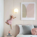 GobekUsa Pink Girl Wall Lamp for Princess Room Girls Room