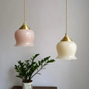 GobekUsa Glass Copper Led Pendant Light: Nordic Modern Loft Decor for Bedroom, Kitchen, Bar