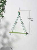 GobekUsa Pink/Green Wooden Wall Shelf for Kids Room