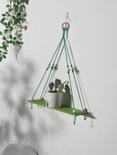 GobekUsa Pink/Green Wooden Wall Shelf for Kids Room