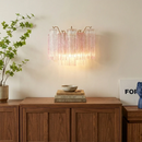 Pink Ice Star-Shaped Glass Tube Wall Light