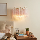 Pink Ice Star-Shaped Glass Tube Wall Light