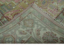 Pink, Ivory and Olive Hand Knotted Traditional Custom Made Size wool Rug