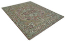 Pink, Ivory and Olive Hand Knotted Traditional Custom Made Size wool Rug