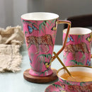 GobekUsa Jungle Animals Bone China Coffee Mug Set for Tea Lovers and Office Use