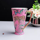 GobekUsa Jungle Animals Bone China Coffee Mug Set for Tea Lovers and Office Use