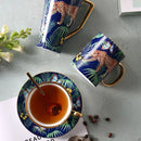 GobekUsa Jungle Animals Bone China Coffee Mug Set for Tea Lovers and Office Use