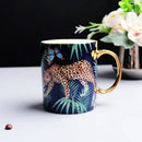 GobekUsa Jungle Animals Bone China Coffee Mug Set for Tea Lovers and Office Use