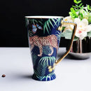 GobekUsa Jungle Animals Bone China Coffee Mug Set for Tea Lovers and Office Use