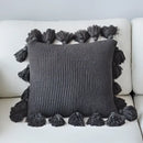 Pink knit cushion cover with tassels living room pillow case by Decorbites