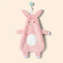 Pink lamb cartoon animal shape hand towel bathroom decor by Decorbites