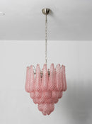 Pink Layered Dewdrop Glass Chandelier