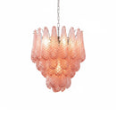 Pink Layered Dewdrop Glass Chandelier