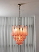 Pink Layered Dewdrop Glass Chandelier