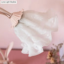 GobekUsa Korean Opal Glass Pink Lily Table Lamp - Elegant Nightstand Light for Single Bedrooms