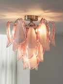 Pink Lotus Textured Glass Ceiling Lamp