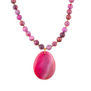 Pink Magenta Dreams Agate Slab Pendant Necklace